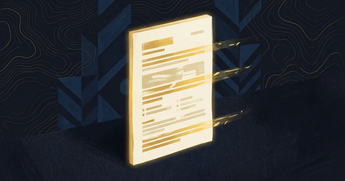 A vertical resume document with subtle horizontal scan-line bands suggesting an automated parser reading top-to-bottom.