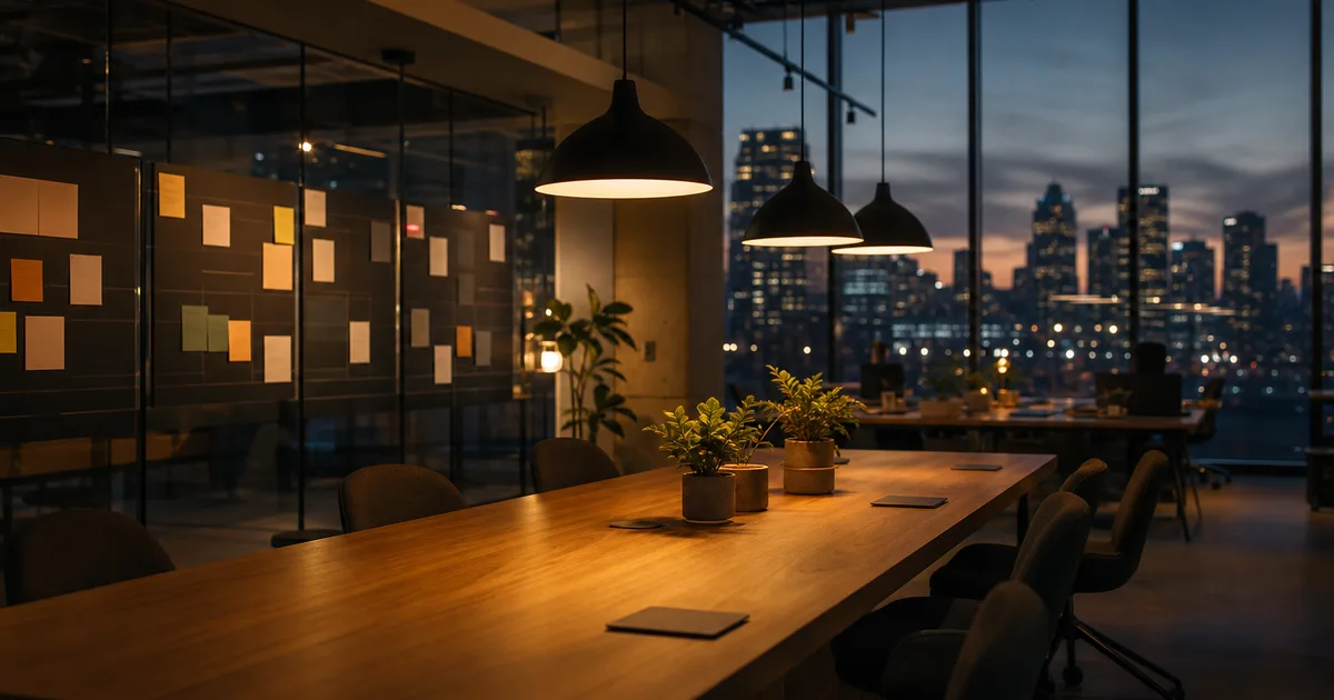 Engineer at a standing desk reviews payment dashboard metrics on dual monitors in a modern open-plan fintech office with exposed brick walls