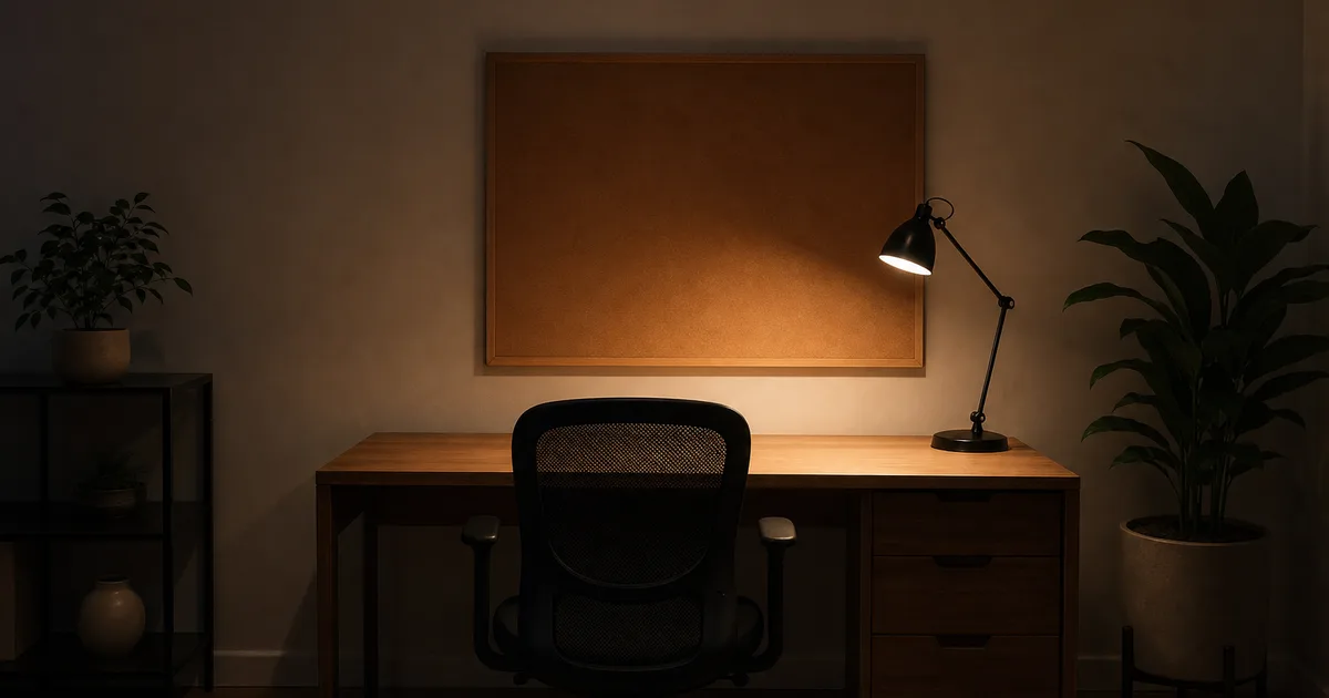 A founder reviewing incorporation paperwork and a laptop at a small office desk with a whiteboard in the background