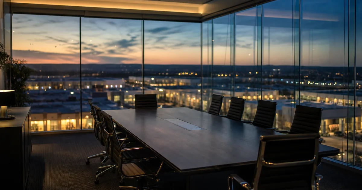 A data analyst reviewing pricing dashboards on dual monitors in a modern open-plan office with natural light and city views