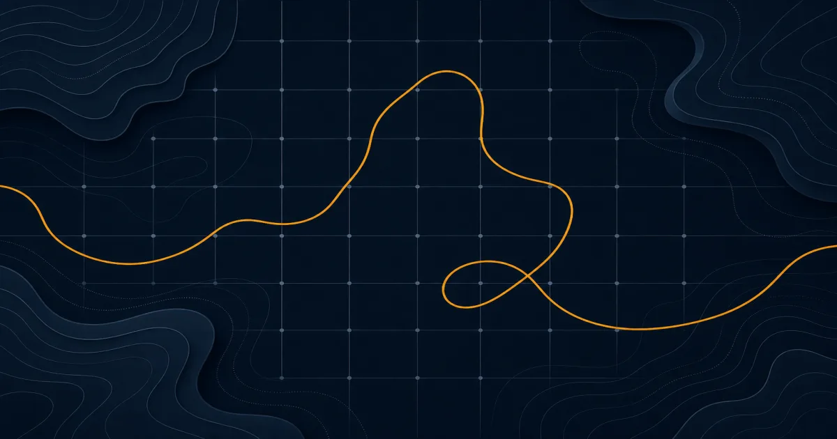 A hand-drawn line weaving through a grid of uniform machine-printed lines, suggesting a personal voice cutting through generic AI output.