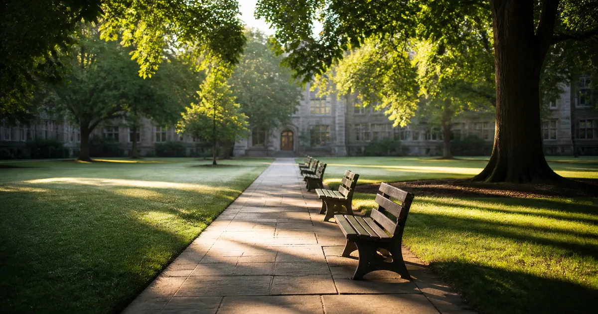 A group of international students walking across a university campus quad carrying folders and backpacks between classes